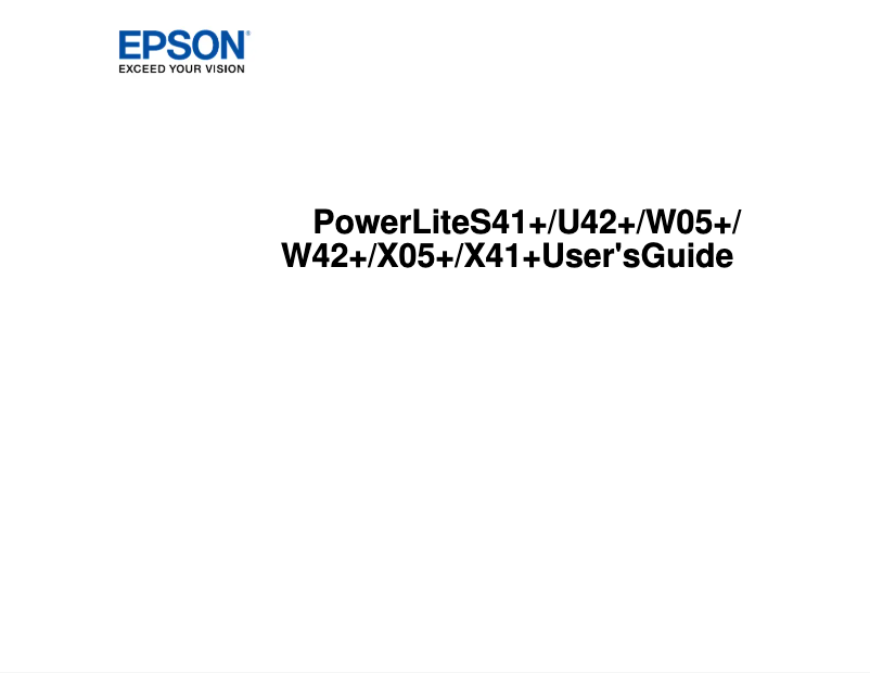 Image de la première page du manuel de l'appareil PowerLite U42+