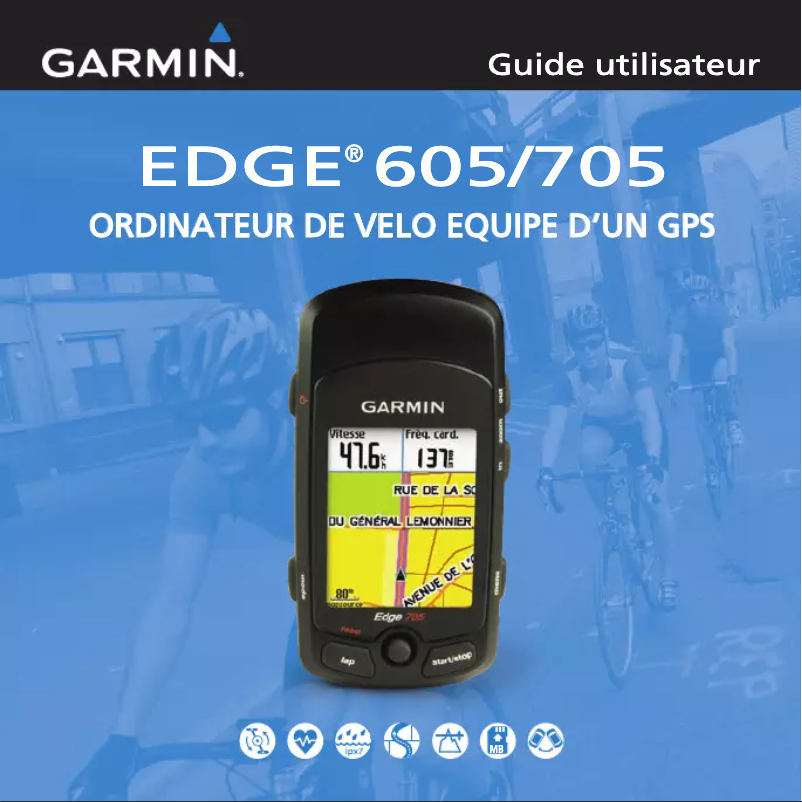 Page 1 de la notice Manuel utilisateur Garmin Edge 605