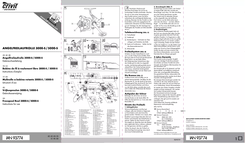 Page 1 de la notice Manuel utilisateur Crivit IAN 93774