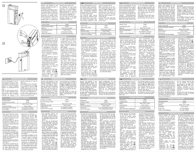 Page n°1 - Manuel utilisateur Beghelli 3310