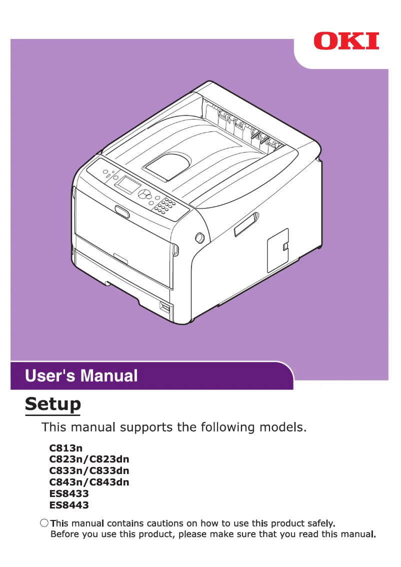 Page 1 de la notice Manuel utilisateur OKI C833n