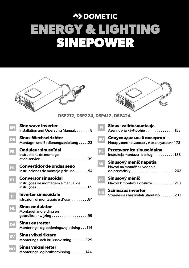 Página 1 del manual Manual de usuario Dometic SinePower DSP 212