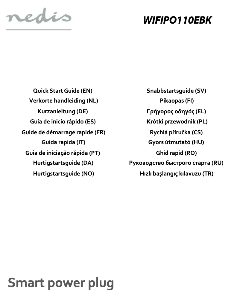 Page 1 de la notice Manuel utilisateur Nedis WIFIPO110EBK