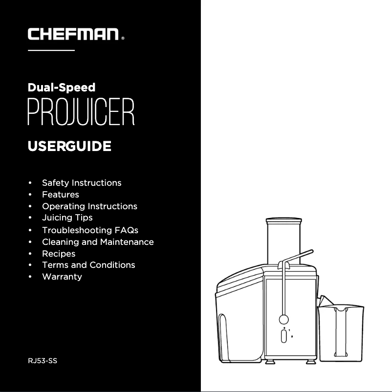 Page n°1 - Manuel utilisateur Chefman Dual-Speed Pro Juicer RJ53-SS