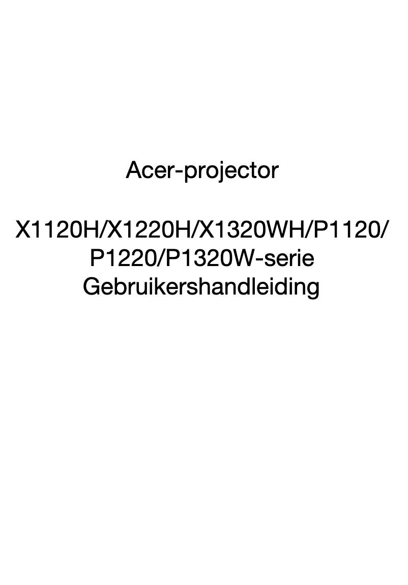 Page 1 de la notice Manuel utilisateur Acer P1320W