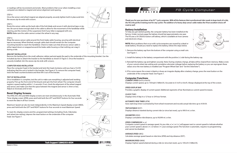 Page 1 de la notice Manuel utilisateur E3 F8