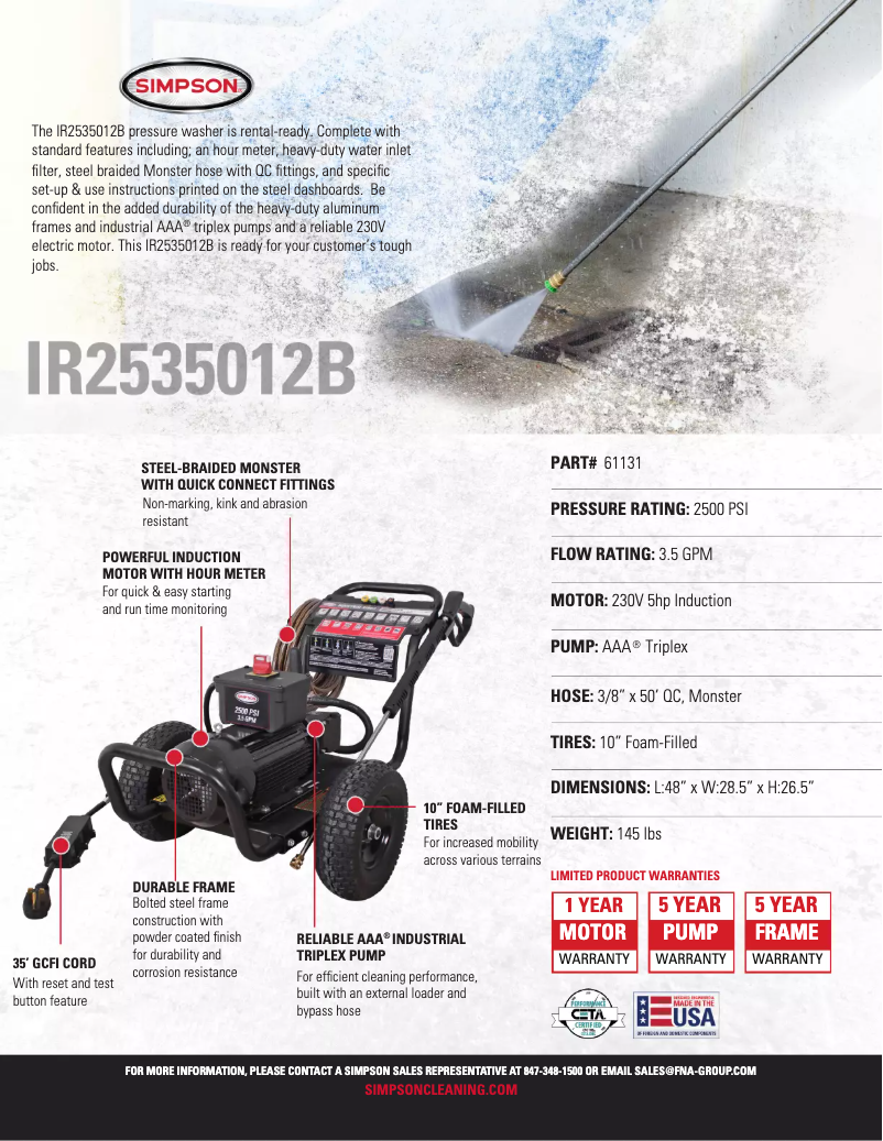 Página 1 del manual Ficha técnica Simpson IR2535012B