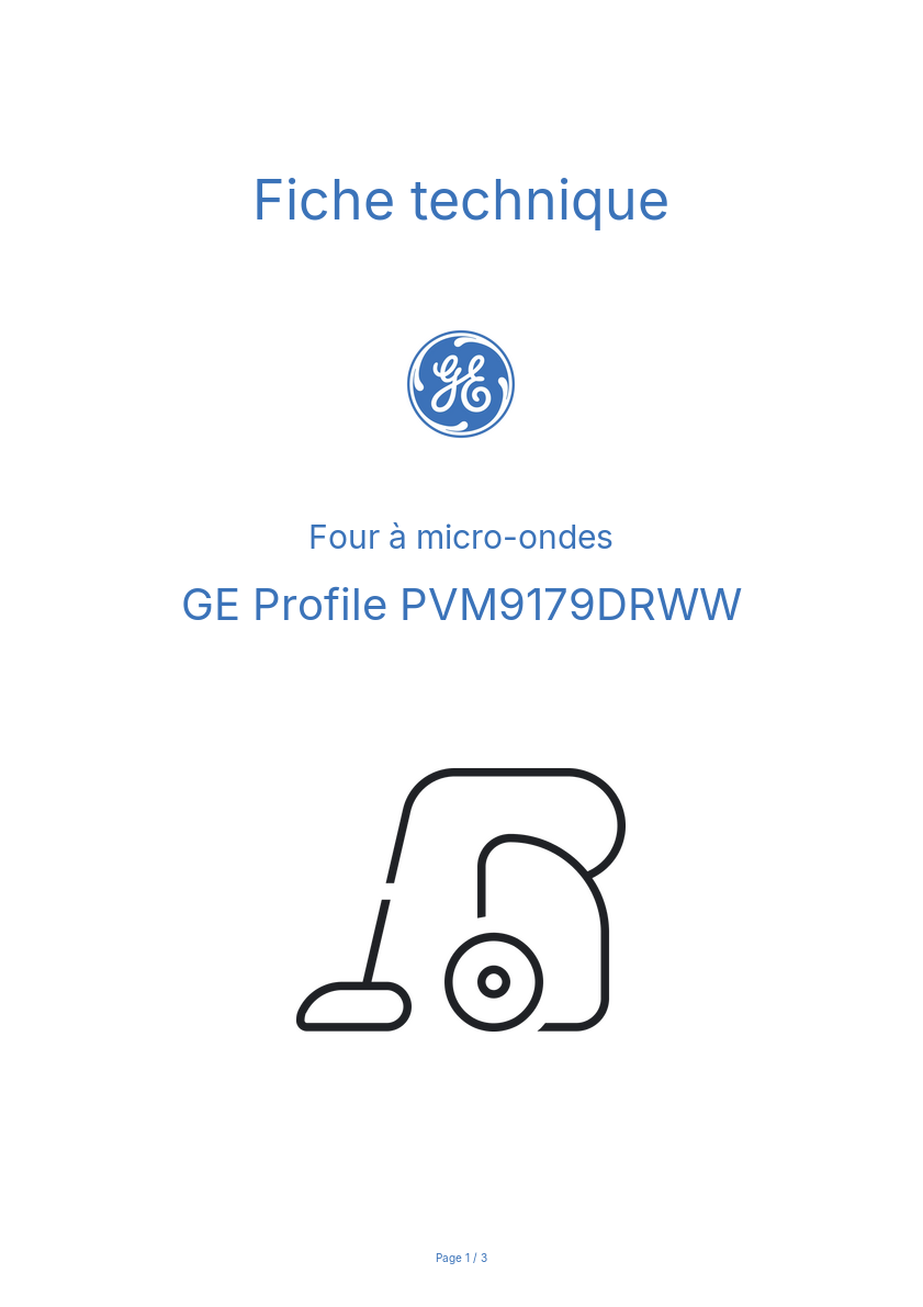 Image de la première page du manuel de l'appareil Profile PVM9179DRWW