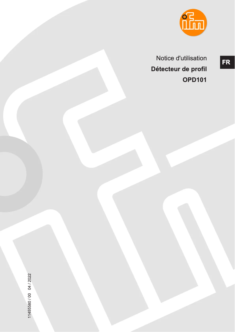 Page n°1 - Manuel utilisateur IFM OPD101