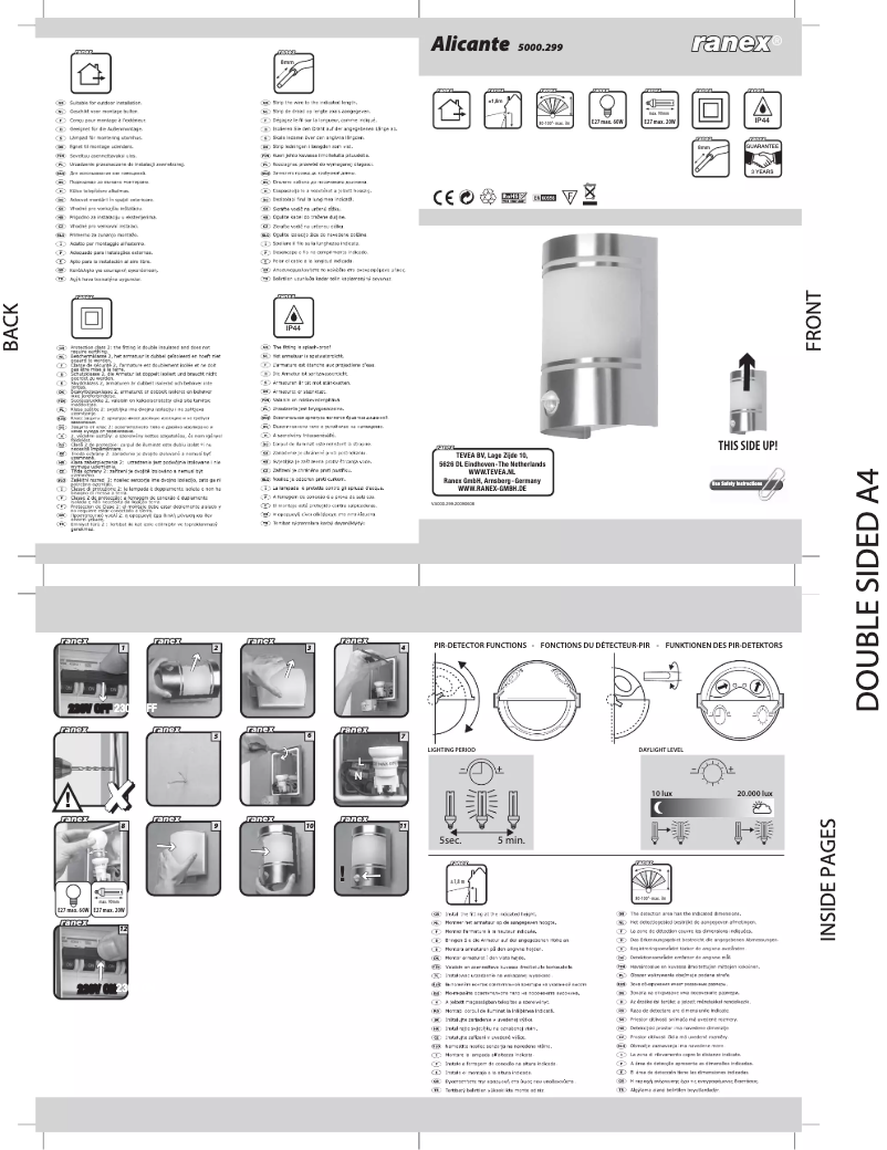 Page 1 de la notice Manuel utilisateur Ranex Alicante 5000.299