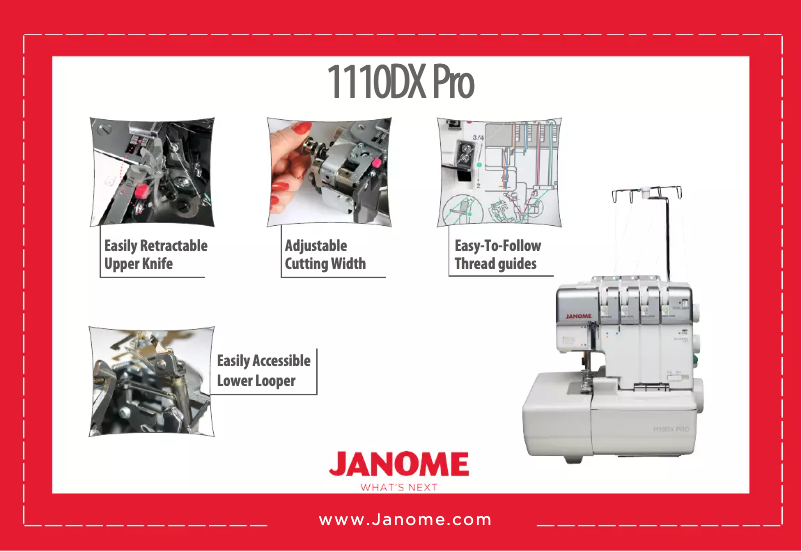 Page n°1 - Fiche technique Janome 1110DX Pro