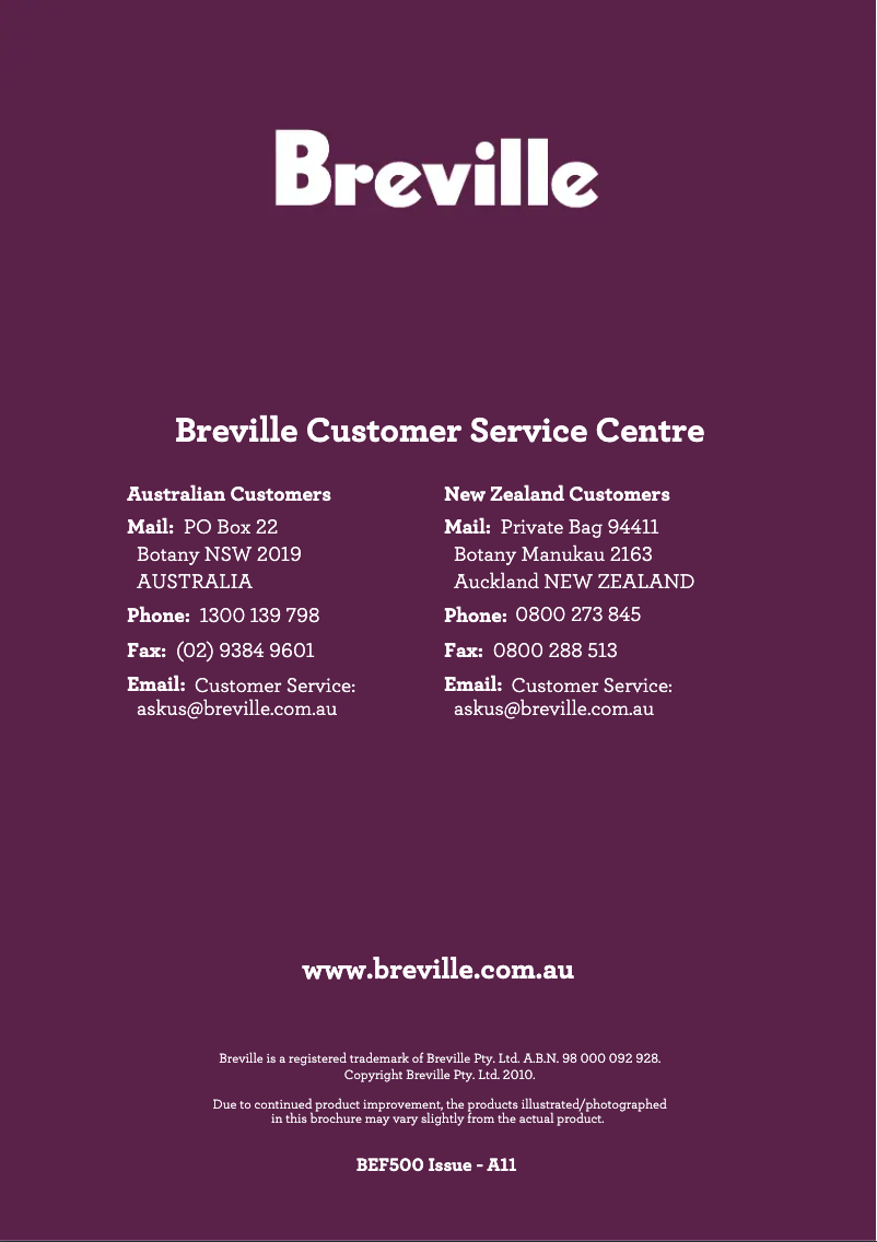 Image de la première page du manuel de l'appareil Thermal Pro Stainless BEF500