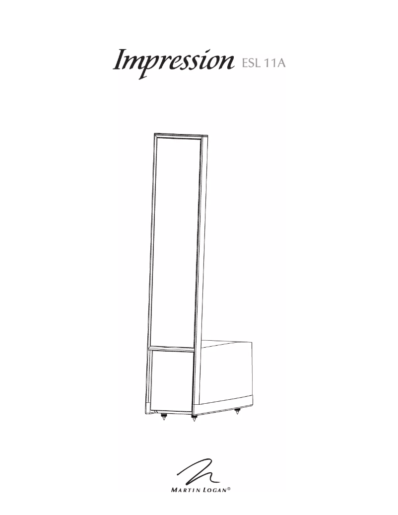 Page 1 de la notice Manuel utilisateur Martin Logan Expression ESL 11A