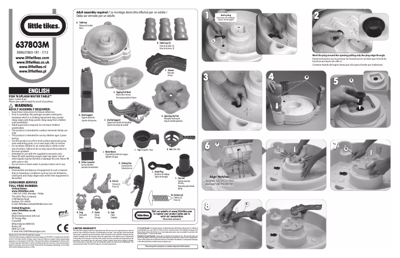 Page 1 de la notice Manuel utilisateur Little Tikes Fish 'n Splash Water Table