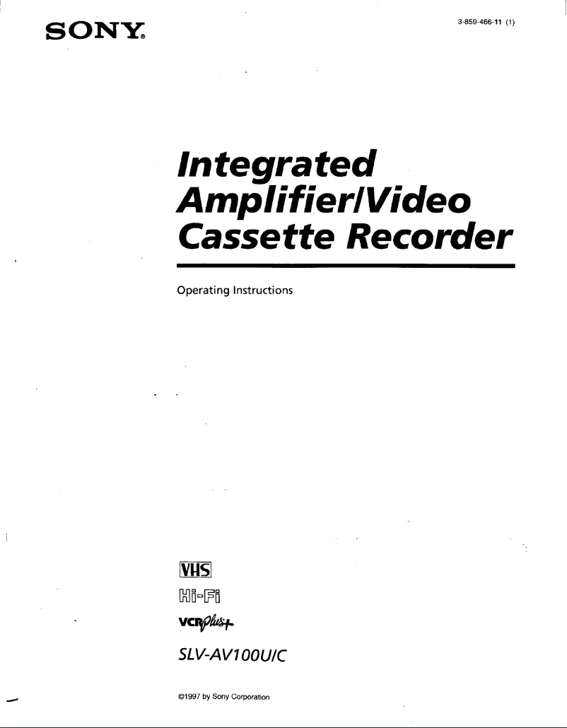 Image de la première page du manuel de l'appareil SLV-AV100