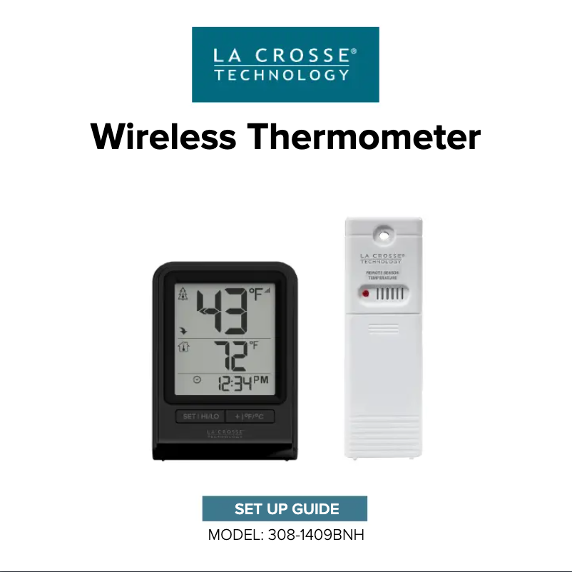 Page 1 de la notice Manuel utilisateur La Crosse Technology 308-1409BNH