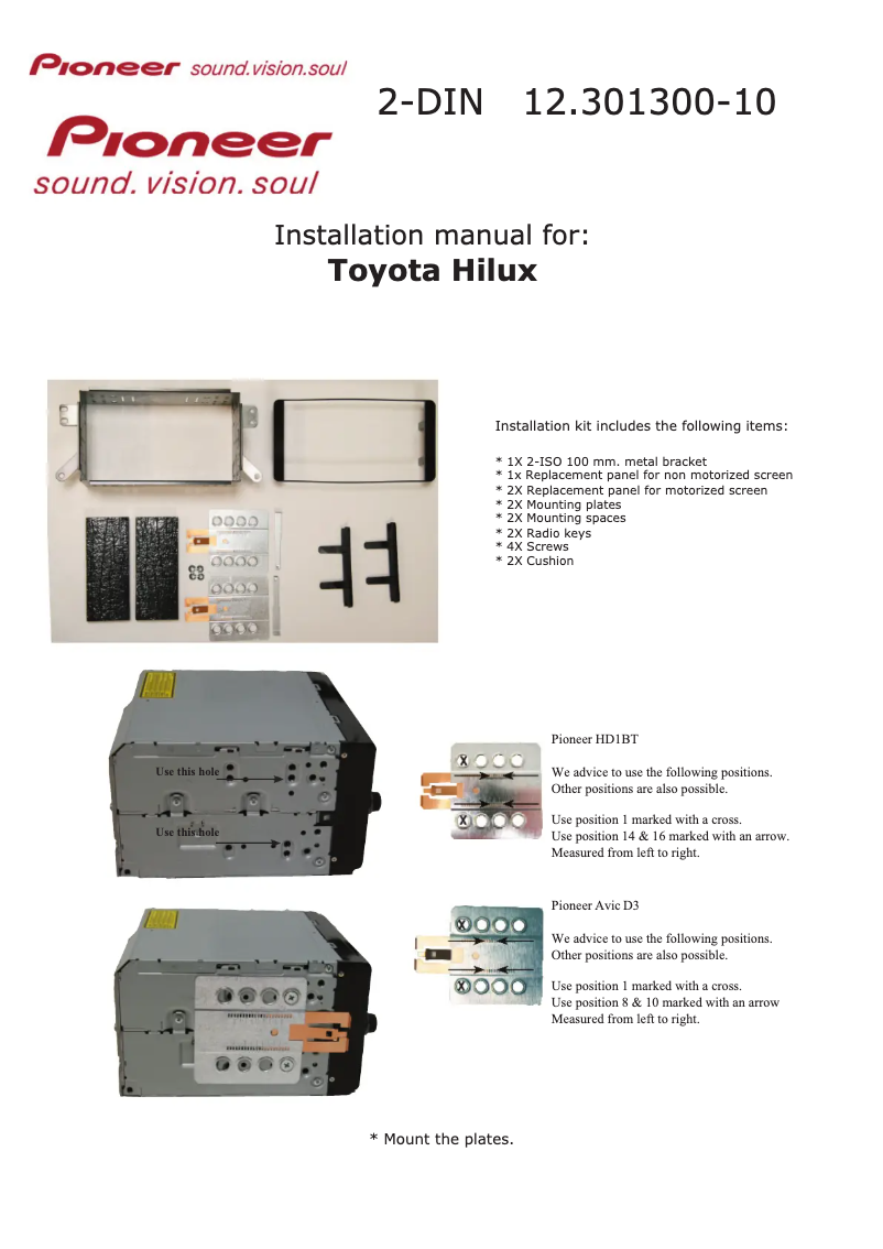 Página 1 del manual Manual de usuario Pioneer 12.301300-10