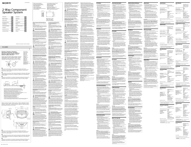 Page 1 de la notice Manuel utilisateur Sony XS-692ES