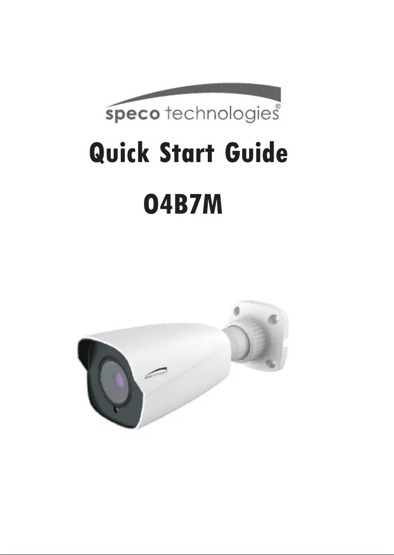 Page 1 de la notice Guide de démarrage rapide Speco Technologies O4B7M