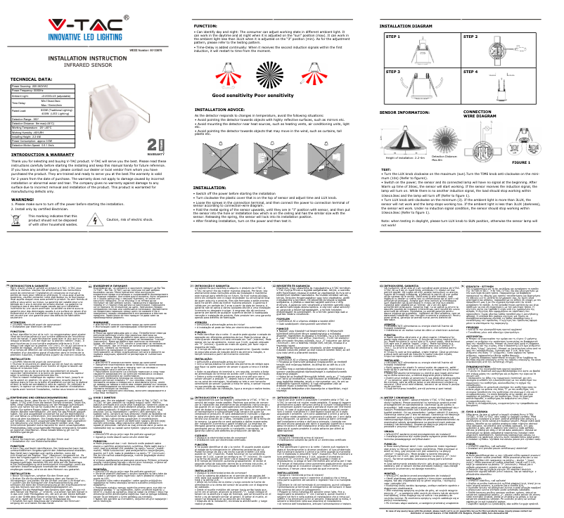 Page 1 de la notice Manuel utilisateur V-TAC VT-8092