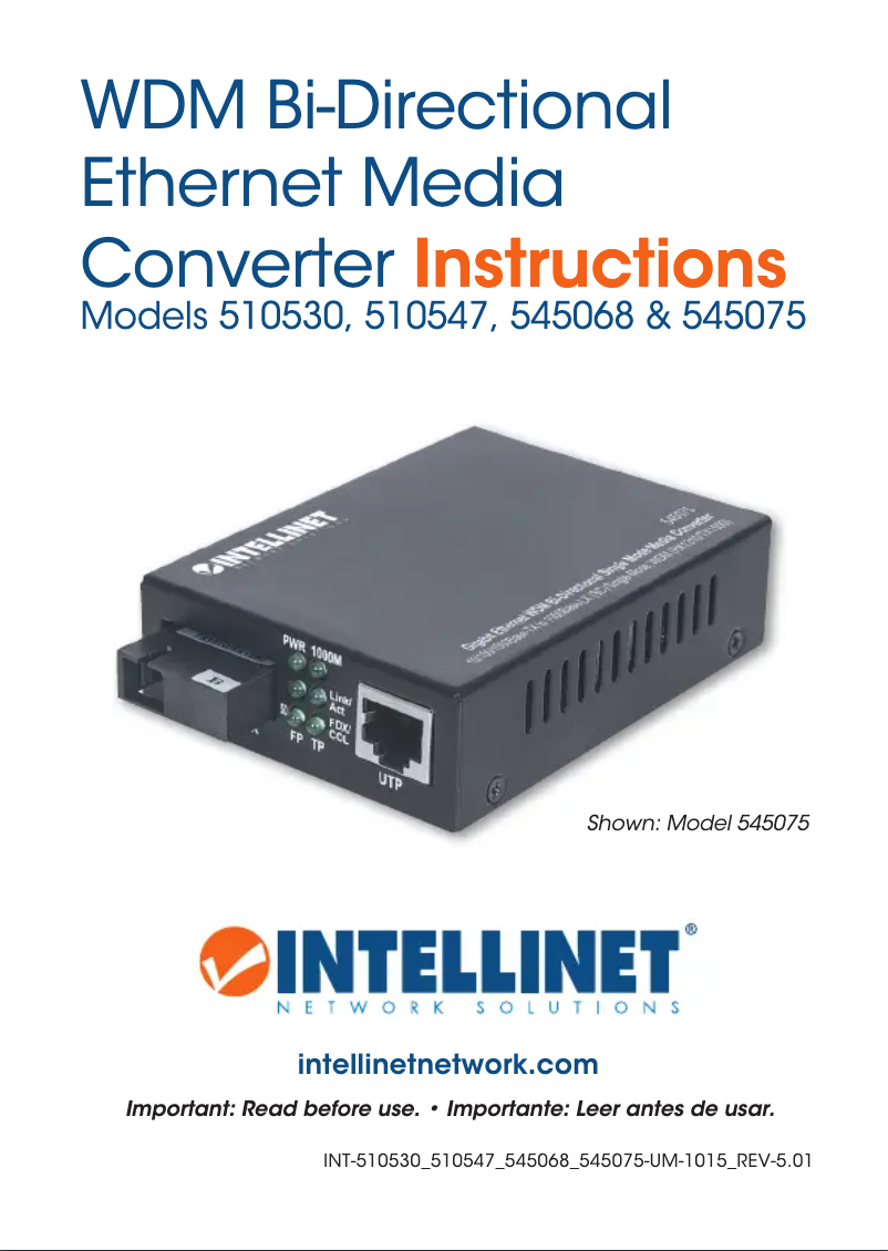 Page n°1 - Manuel utilisateur Intellinet 510530