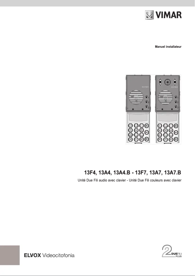 Page n°1 - Manuel utilisateur Vimar ELVOX 13F4