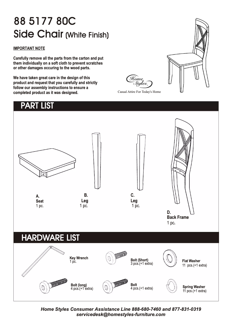 Page 1 de la notice Manuel utilisateur Homestyles 5177-802