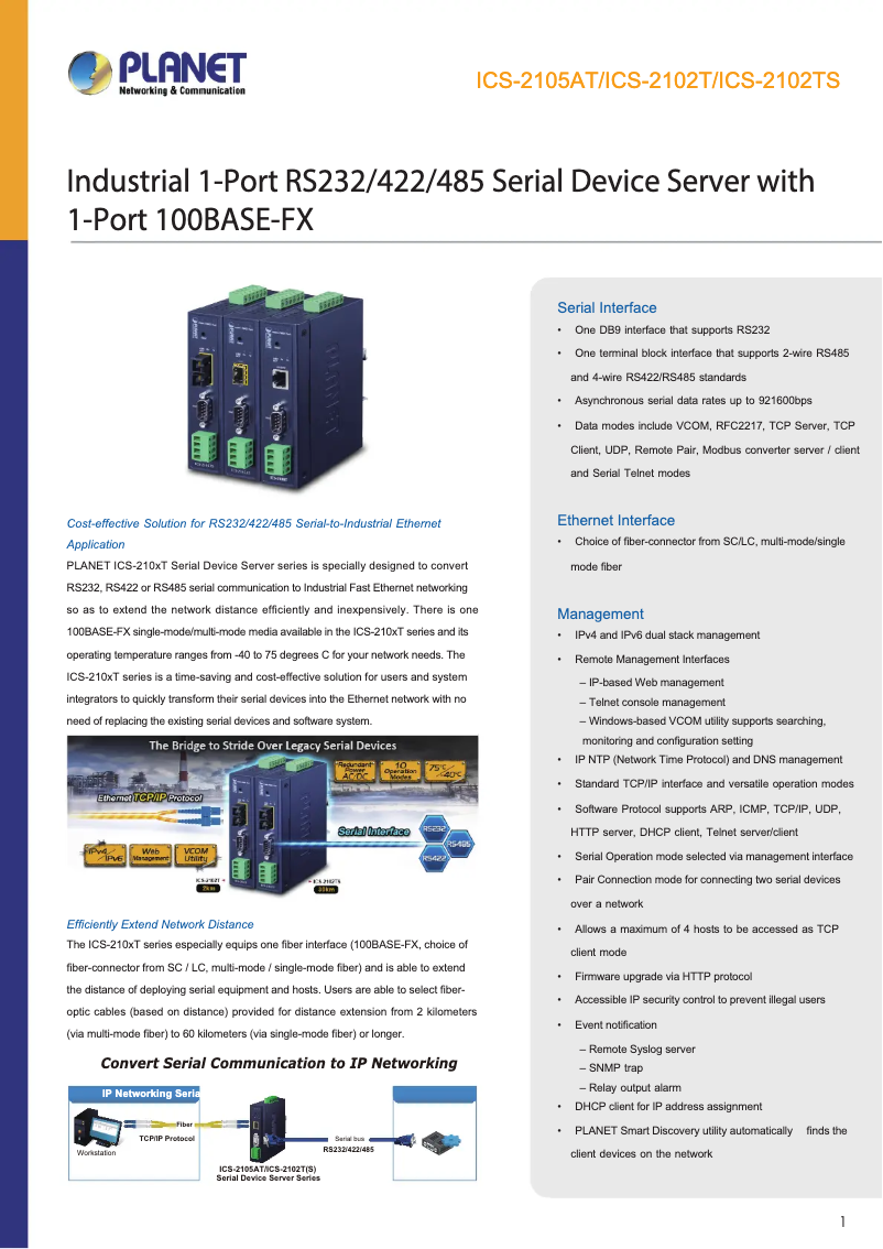 Image de la première page du manuel de l'appareil ICS-2102T
