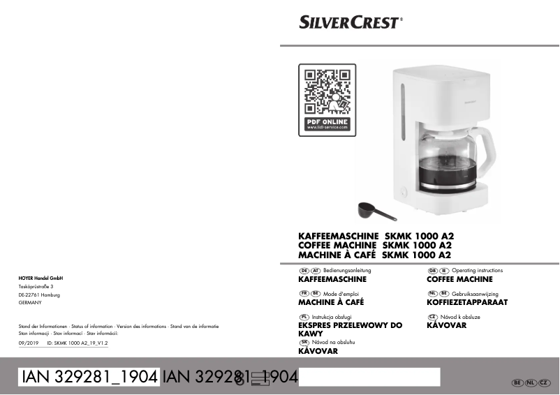 Page 1 de la notice Manuel utilisateur SilverCrest SKMK 1000 A2