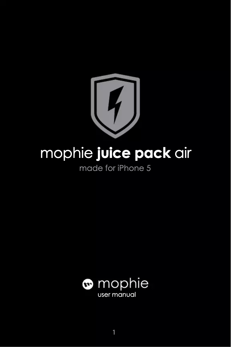 Page 1 de la notice Manuel utilisateur Mophie Juice pack air for iPhone 5(s)