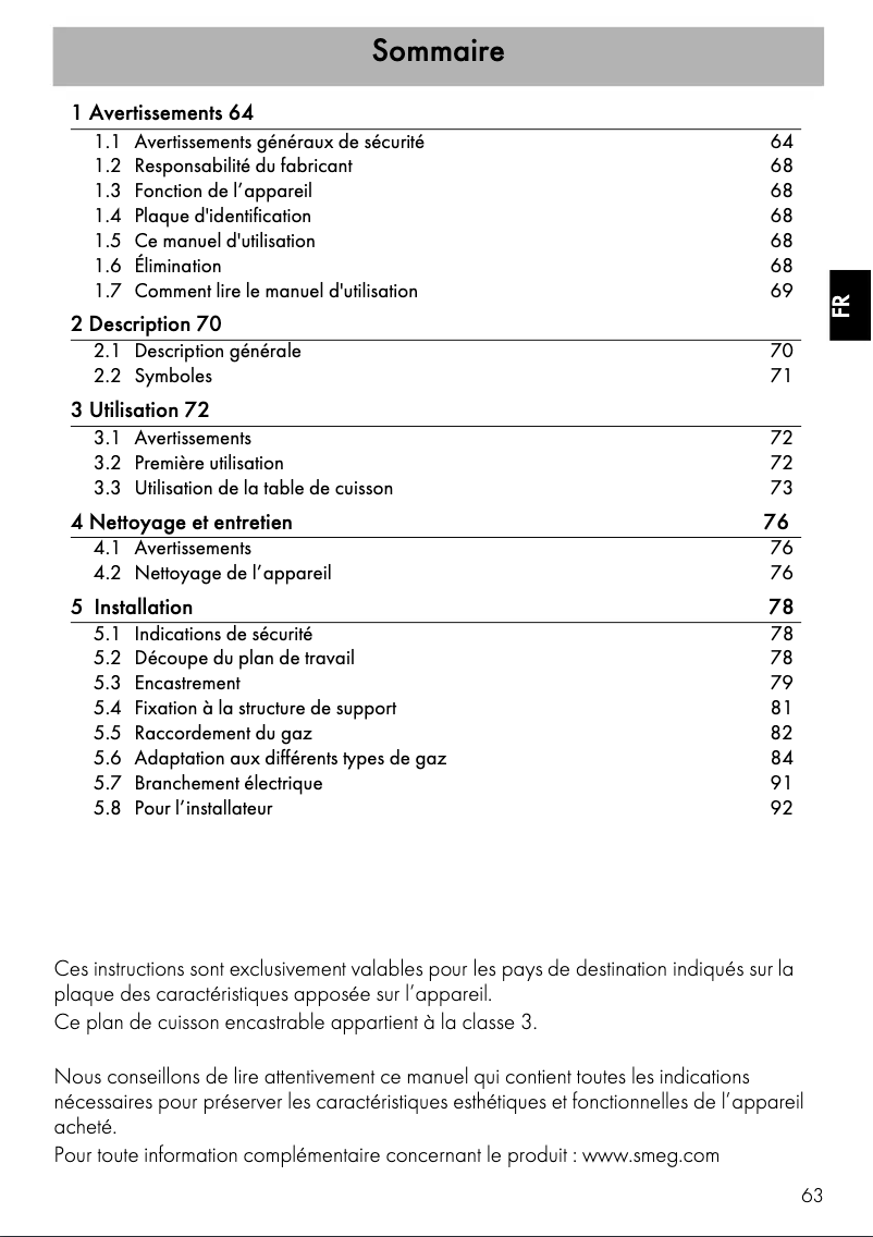Page n°1 - Manuel utilisateur Smeg SR764PO