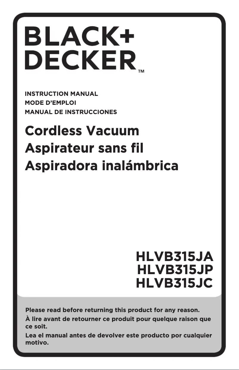 Image de la première page du manuel de l'appareil HLVB315JA26