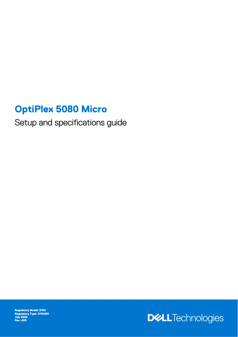 Page n°1 - Guide d'installation Dell OptiPlex 5080 Micro