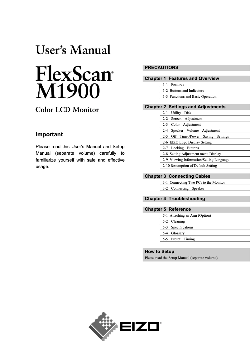 Image de la première page du manuel de l'appareil FlexScan MX190