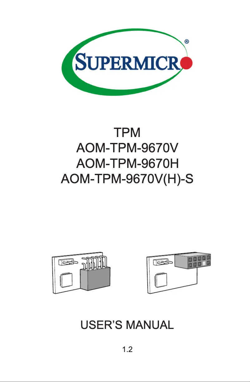 Page 1 de la notice Manuel utilisateur Supermicro AOM-TPM-9670H-S