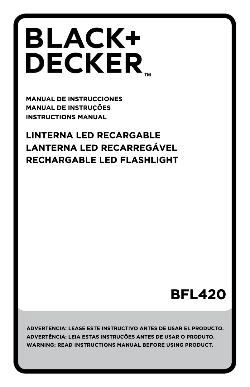 Page n°1 - Manuel utilisateur Black & Decker BFL420