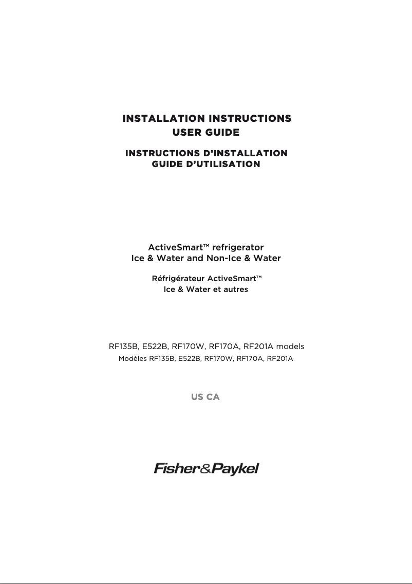 Image de la première page du manuel de l'appareil RF170WDLUX5N