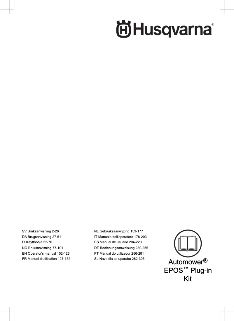 Page 1 de la notice Manuel utilisateur Husqvarna Automower EPOS Plug-in Kit