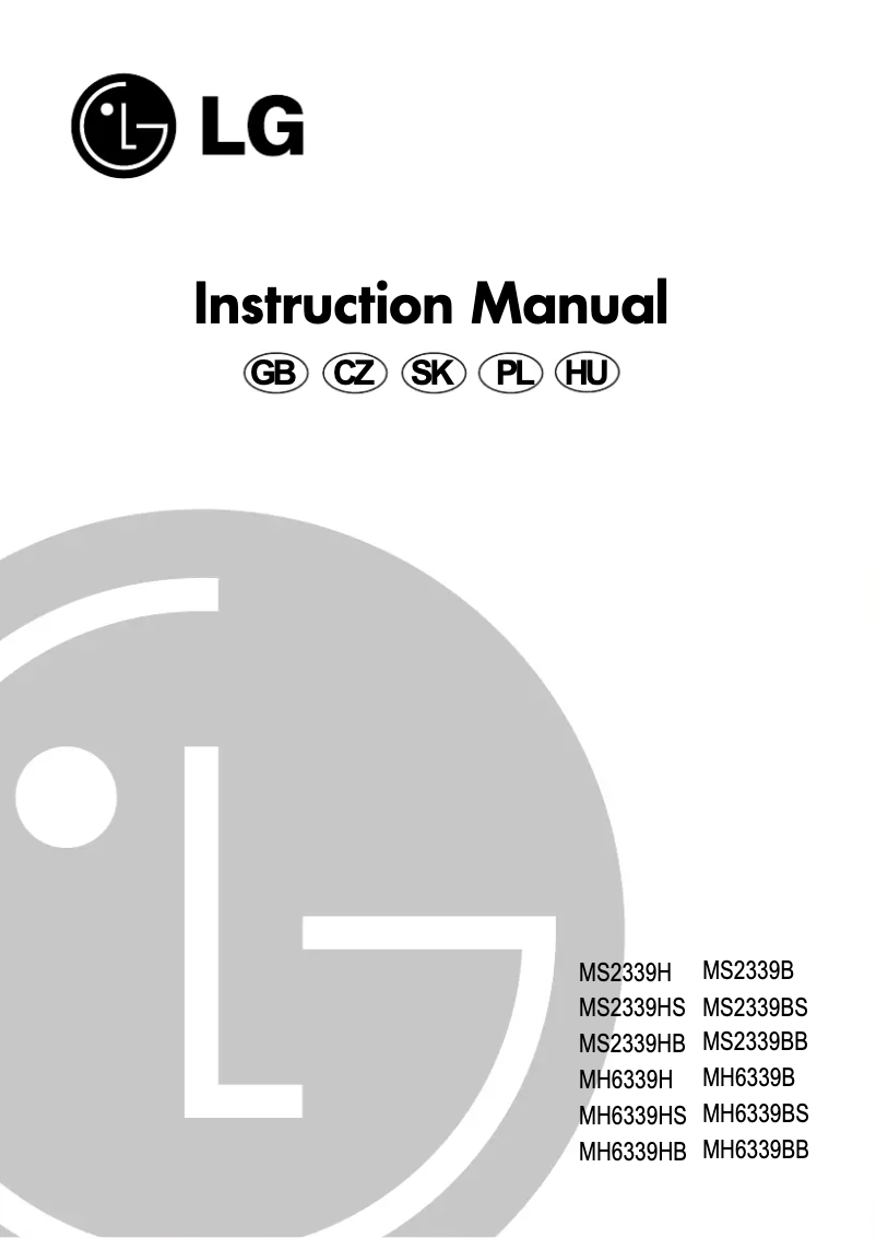 Page n°1 - Manuel utilisateur LG MH6339BS
