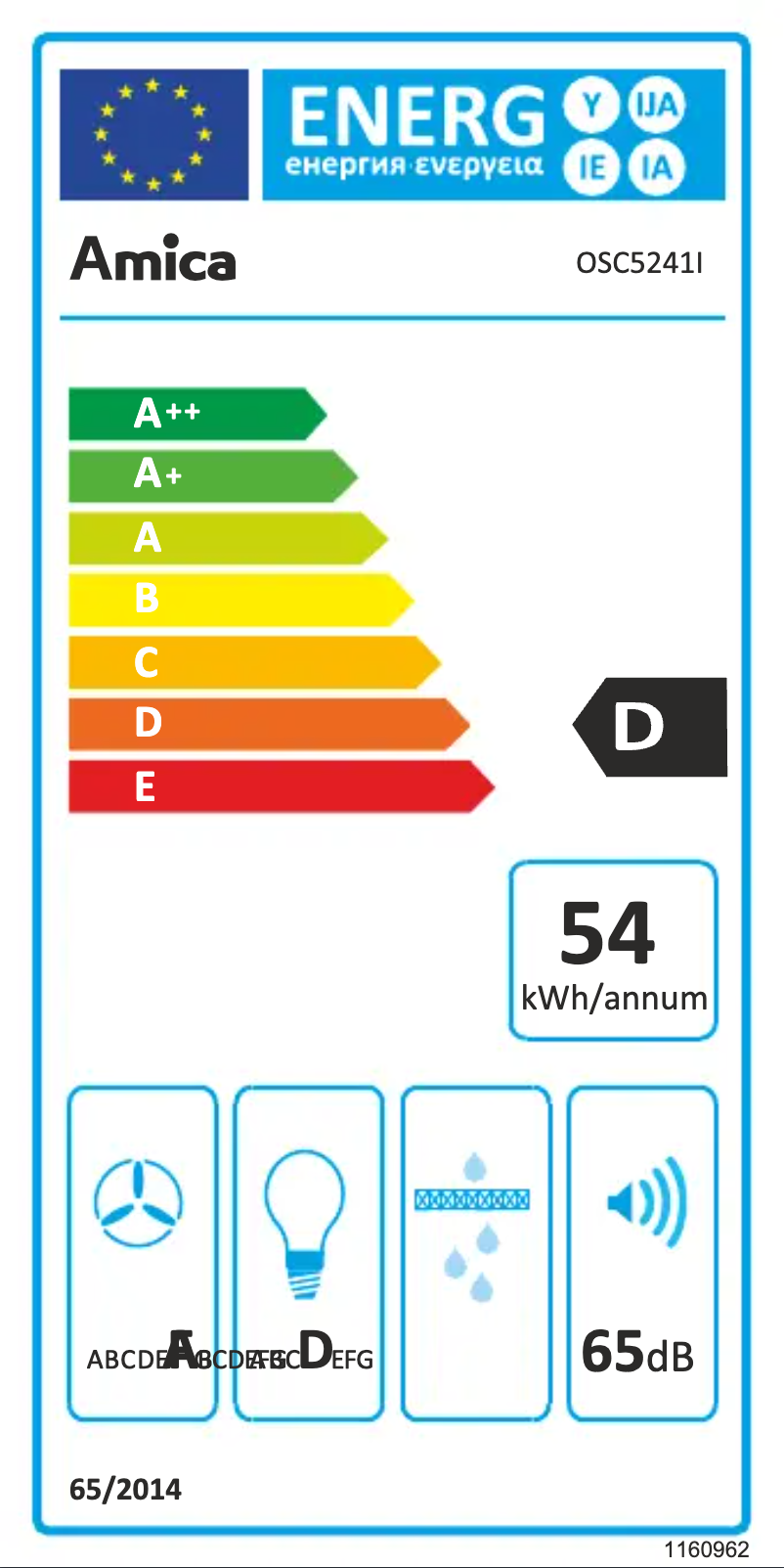 Page n°1 - Label énergétique Amica OSC5241I