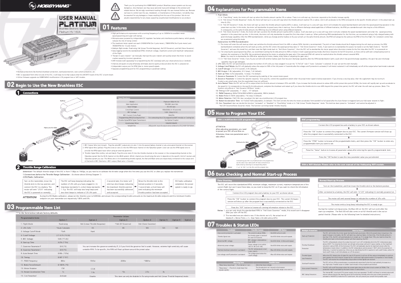 Page n°1 - Manuel utilisateur Hobbywing Platinum PRO V4 200A
