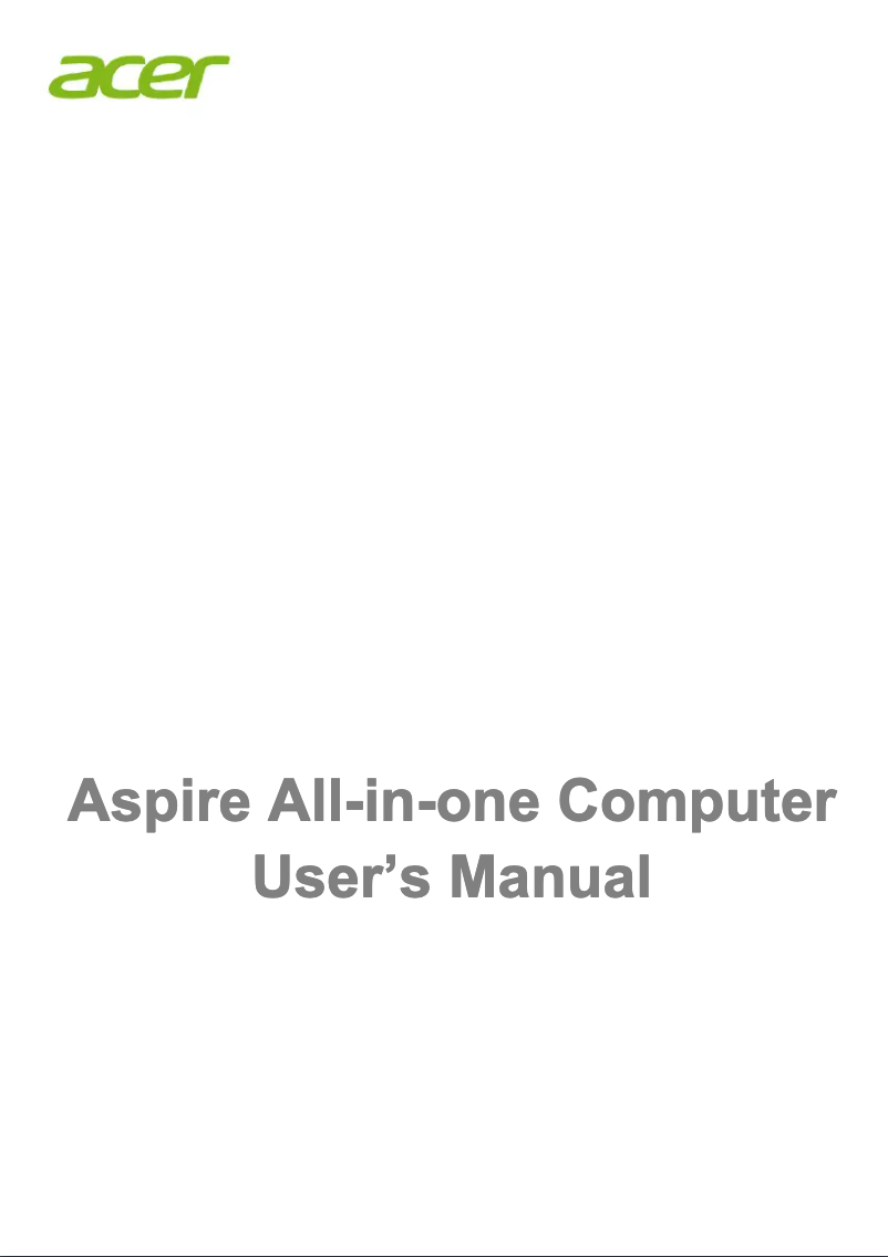 Page n°1 - Manuel utilisateur Acer Aspire C22-860