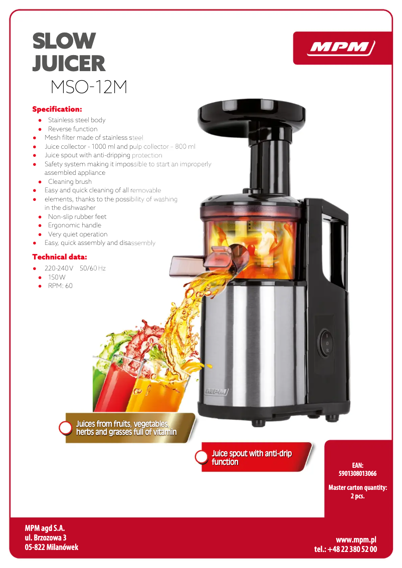 Image de la première page du manuel de l'appareil MSO-12M