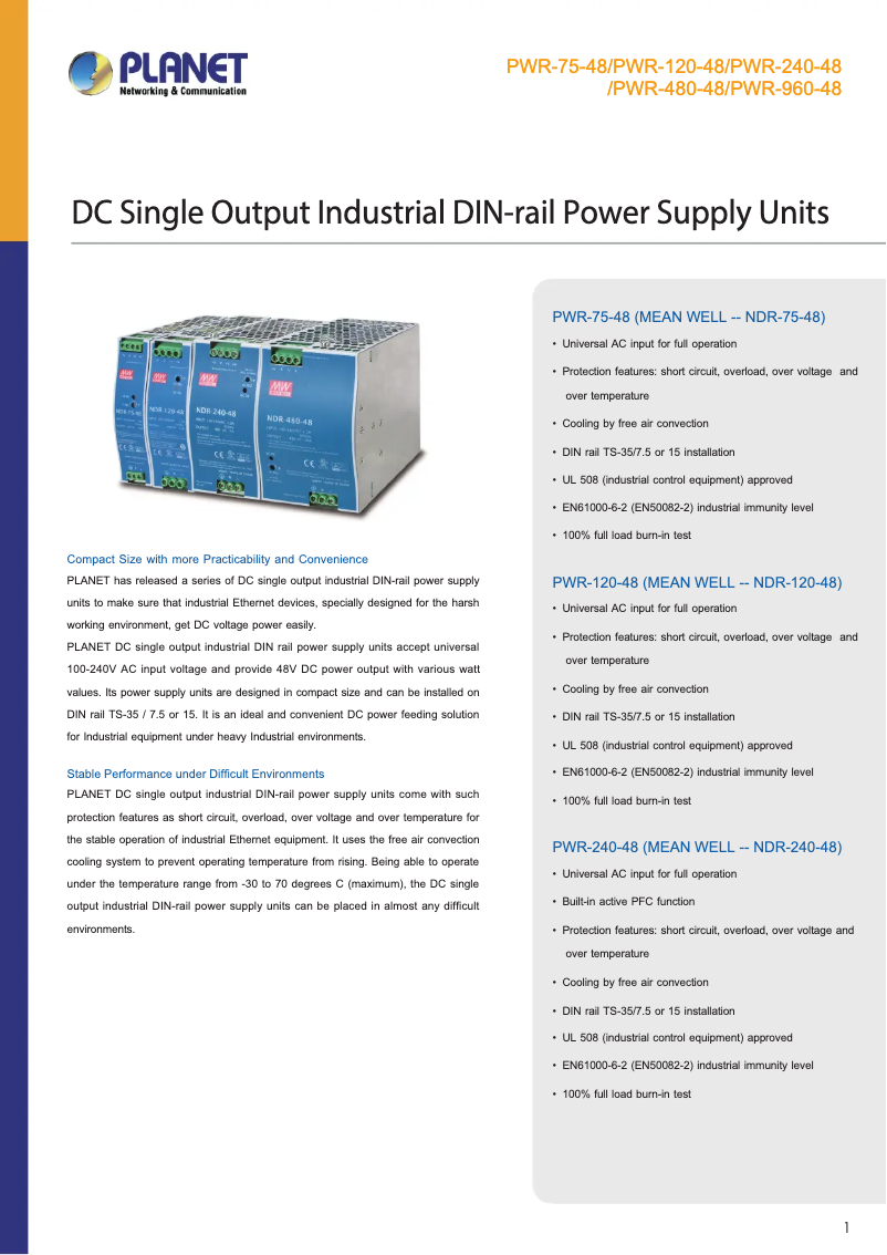 Image de la première page du manuel de l'appareil PWR-960-48