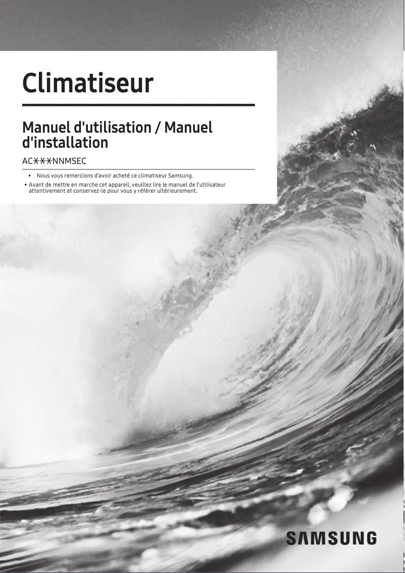 Page 1 de la notice Manuel utilisateur Samsung AC160NNMSEC