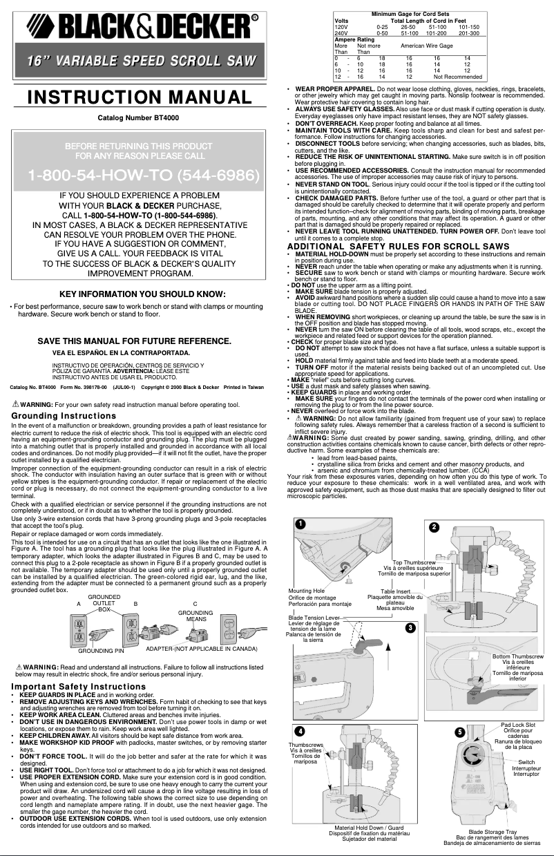 Page n°1 - Manuel utilisateur Black & Decker BT4000