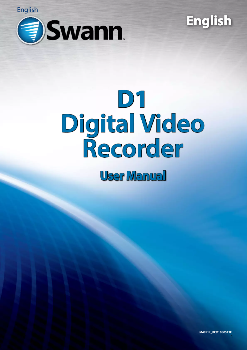 Page n°1 - Manuel utilisateur Swann DVR4-1260