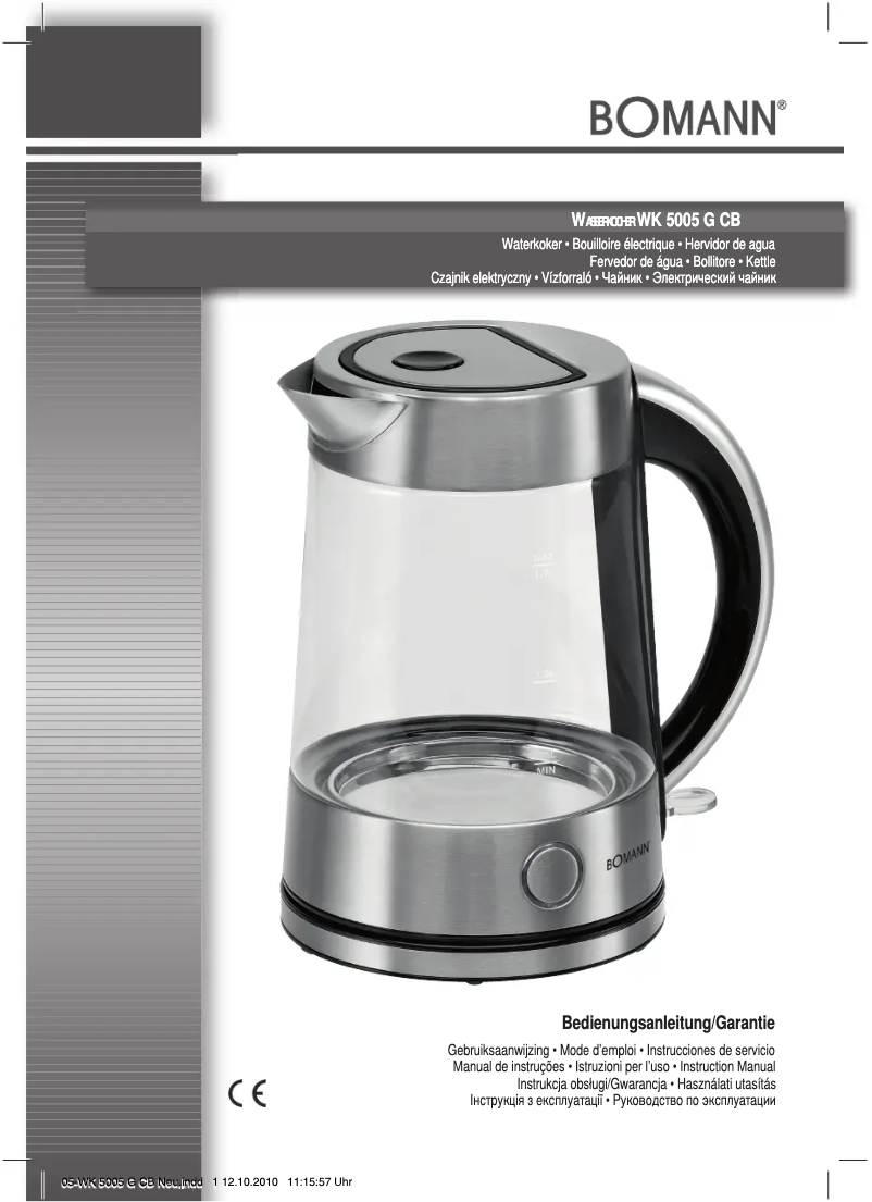 Page n°1 - Manuel utilisateur Bomann WK 5005 G CB