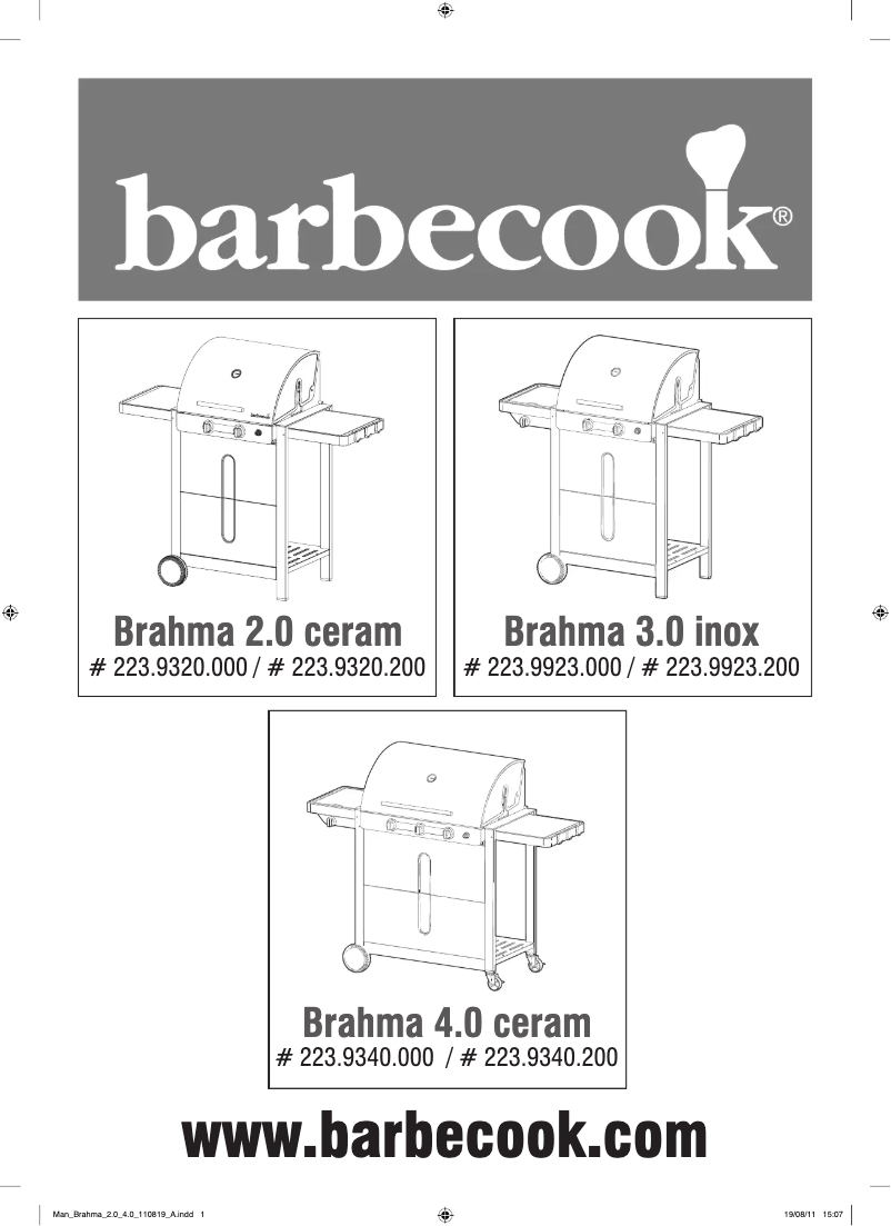 Page 1 de la notice Manuel utilisateur Barbecook Brahma 3.0 Inox