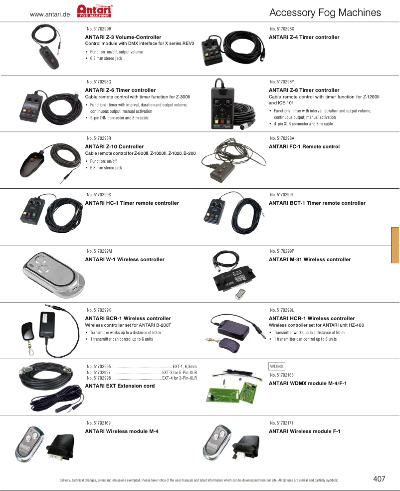 Page n°1 - Catalogue Antari M-4